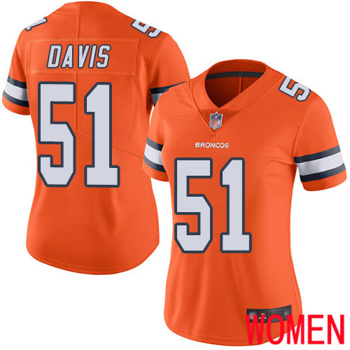 Women Denver Broncos #51 Todd Davis Limited Orange Rush Vapor Untouchable Football NFL Jersey->denver broncos->NFL Jersey
